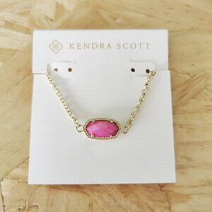 NEW Kendra Scott Elaina Purple Pearl Adjustable Chain Bracelet Gold